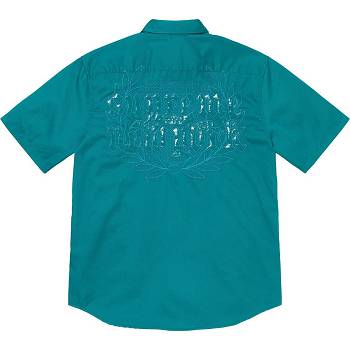 Aqua Supreme Croc Patch S/S Work Shirts | MY385OR