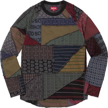 Black / Multicolor Supreme Patchwork Jacquard L/S Top Sweaters | MY325QZ