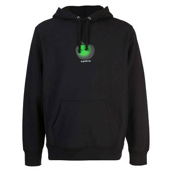 Black Supreme Apple Logo Hoodie | MY490PQ