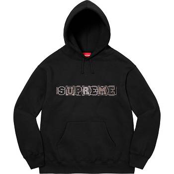 Black Supreme Beaded Hooded Sweatshirts | MY275EX
