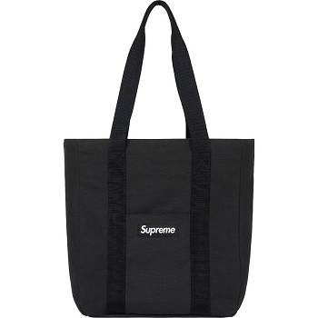 Black Supreme Canvas Tote Bags | MY167NB