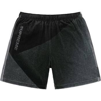 Black Supreme Geo Velour Shorts | MY363DN