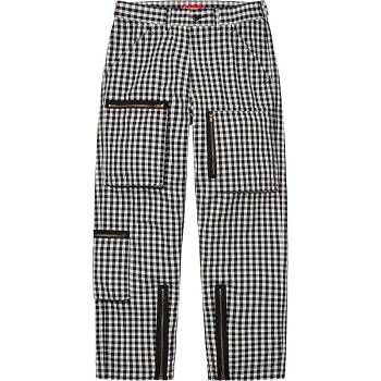 Black Supreme Gingham Flight Pant Pants | MY392HK