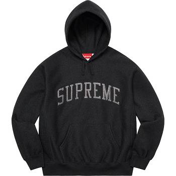 Black Supreme Glitter Arc Hooded Sweatshirts | MY298MA