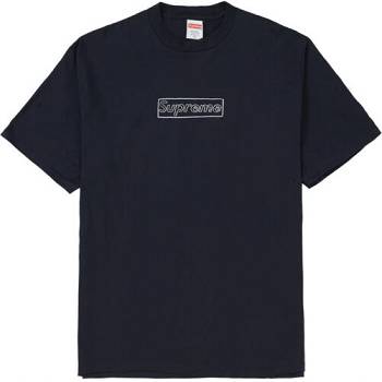 Black Supreme KAWS Chalk Box Logo T Shirts | MY198RW