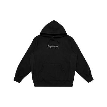 Black Supreme Kaws Chalk Logo Hoodie | MY478BC