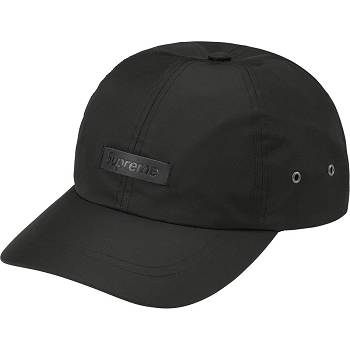 Black Supreme Leather Patch 6-Panel Hats | MY121TV