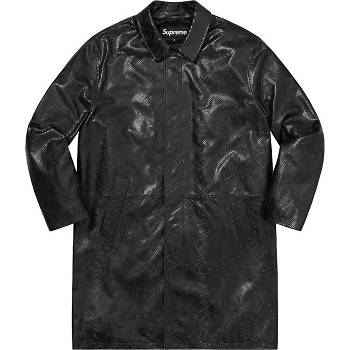 Black Supreme Leather Snake Trench Jackets | MY453NB