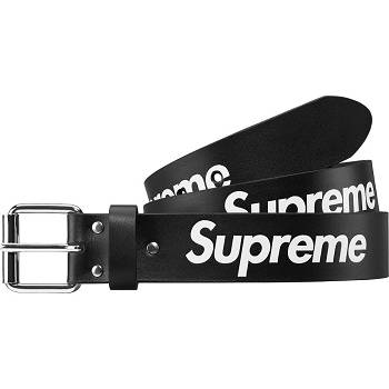 Black Supreme Repeat Leather Belt Belts | MY162ZG