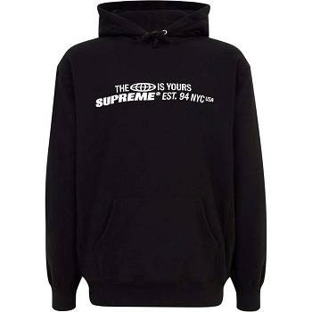 Black Supreme The World Is Yours Printed Hoodie | MY463OR