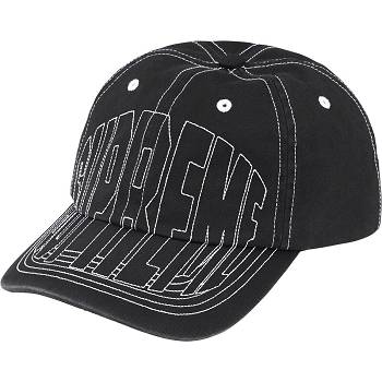 Black Supreme Visor Stitch 6-Panel Hats | MY124IS
