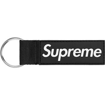 Black Supreme Webbing Keychain Accessories | MY182FM