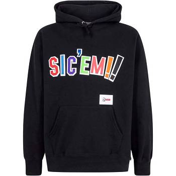 Black Supreme X WTAPS Sic’em! Hoodie | MY454MA