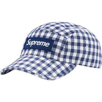 Blue Supreme Gingham Camp Cap Hats | MY115NB