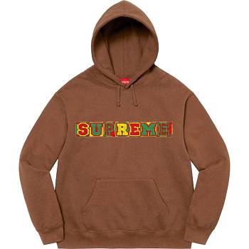 Brown Supreme Beaded Hooded Sweatshirts | MY273QZ