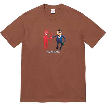 Brown Supreme Business Tee T Shirts | MY215XF