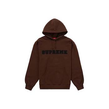 Brown Supreme Lace Hooded Sweatshirts | MY266ZG