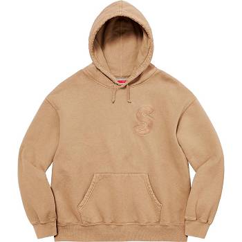 Brown Supreme Overdyed S Logo Hooded Sweatshirts | MY277TV