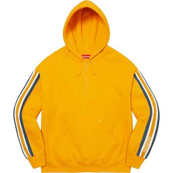 Gold Supreme Half Zip Hooded Sweatshirts | MY294CE