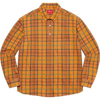 Gold Supreme Pullover Plaid Flannel Shirts | MY377QZ