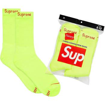 Green Supreme Hanes® Crew Socks (4 Pack) Socks | MY103DN