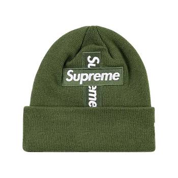 Green Supreme New Era Cross Box-Logo Beanie Hats | MY109LH