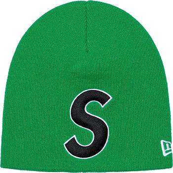 Green Supreme New Era® S Logo Beanie Hats | MY150IS