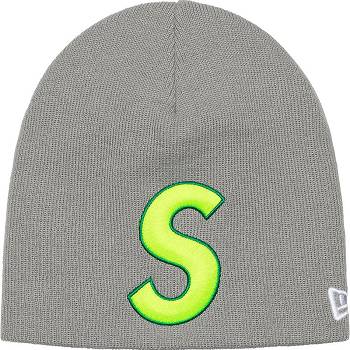 Grey Supreme New Era® S Logo Beanie Hats | MY151OR