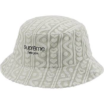 Grey Supreme Terry Pattern Crusher Hats | MY140BC