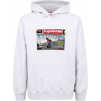 Grey Supreme X Thrasher Logo Print “FW21” Hoodie | MY455QZ