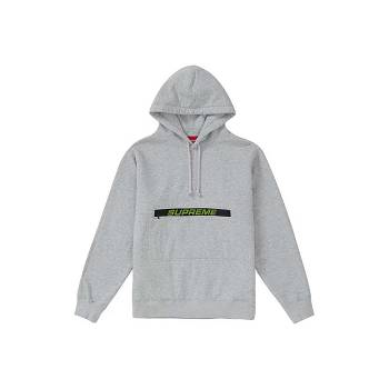 Grey Supreme Zip Pouch Hooded Sweatshirts | MY253UT