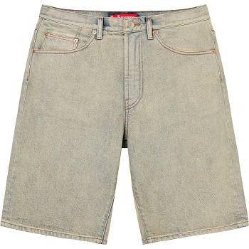 Khaki Supreme Baggy Denim Shorts | MY357UT
