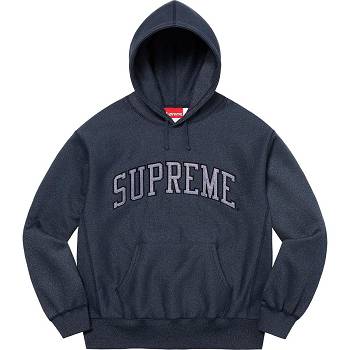 Navy Supreme Glitter Arc Hooded Sweatshirts | MY295VD
