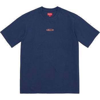 Navy Supreme Oval Logo S/S Top Sweaters | MY338FM