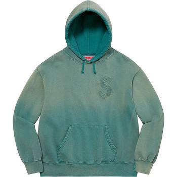 Navy Supreme Overdyed S Logo Hooded Sweatshirts | MY280IS