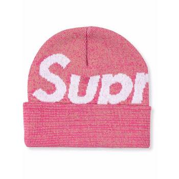 Pink Supreme Big Logo Beanie Hats | MY112CE