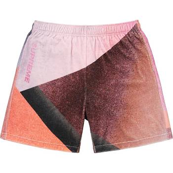 Pink Supreme Geo Velour Shorts | MY364FM