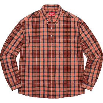 Pink Supreme Pullover Plaid Flannel Shirts | MY378WY