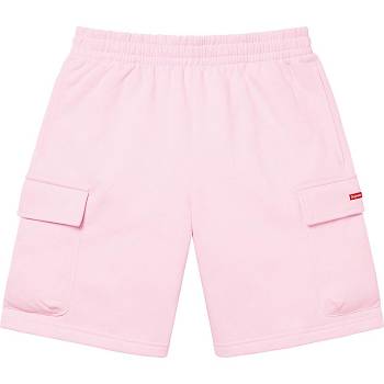 Pink Supreme Small Box Baggy Cargo Sweat Shorts | MY367JJ