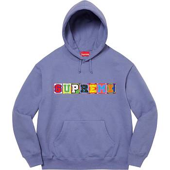 Purple Supreme Beaded Hooded Sweatshirts | MY274WY