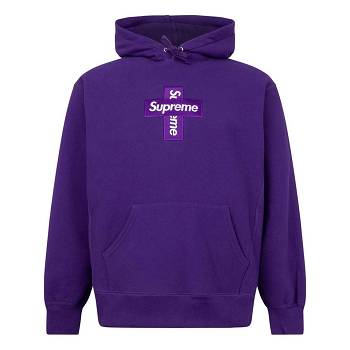 Purple Supreme Cross Box Logo Hoodie | MY485TV