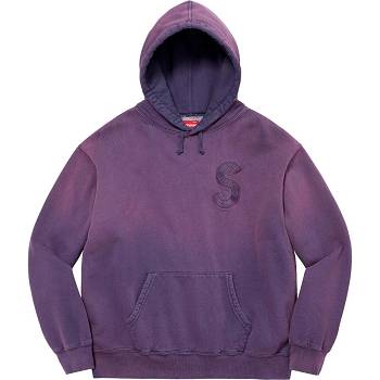 Purple Supreme Overdyed S Logo Hooded Sweatshirts | MY276RW