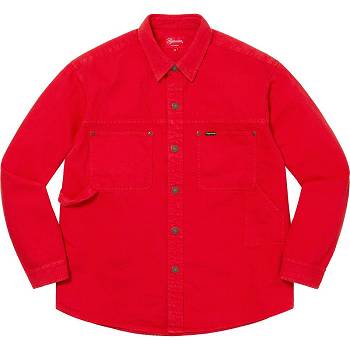 Red Supreme Denim Painter Shirts | MY388SO