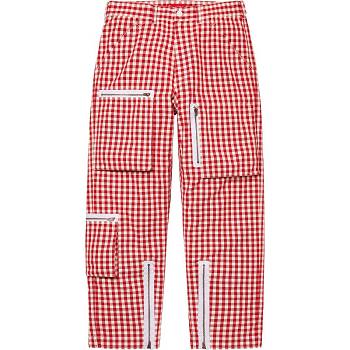 Red Supreme Gingham Flight Pant Pants | MY393JJ