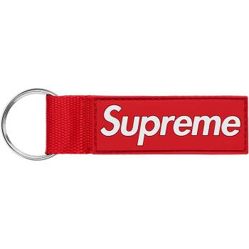 Red Supreme Webbing Keychain Accessories | MY183GL