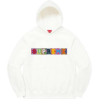White Supreme Beaded Hooded Sweatshirts | MY272MA