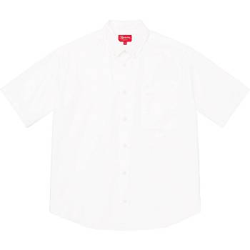 White Supreme Loose Fit S/S Oxford Shirts | MY383UT