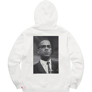 White Supreme Malcolm X For Hoodie | MY472KI