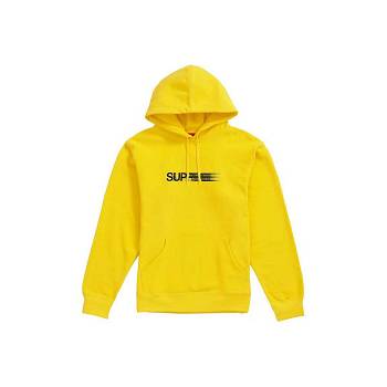 Yellow Supreme Motion Logo Hooded Sweatshirts | MY264KI
